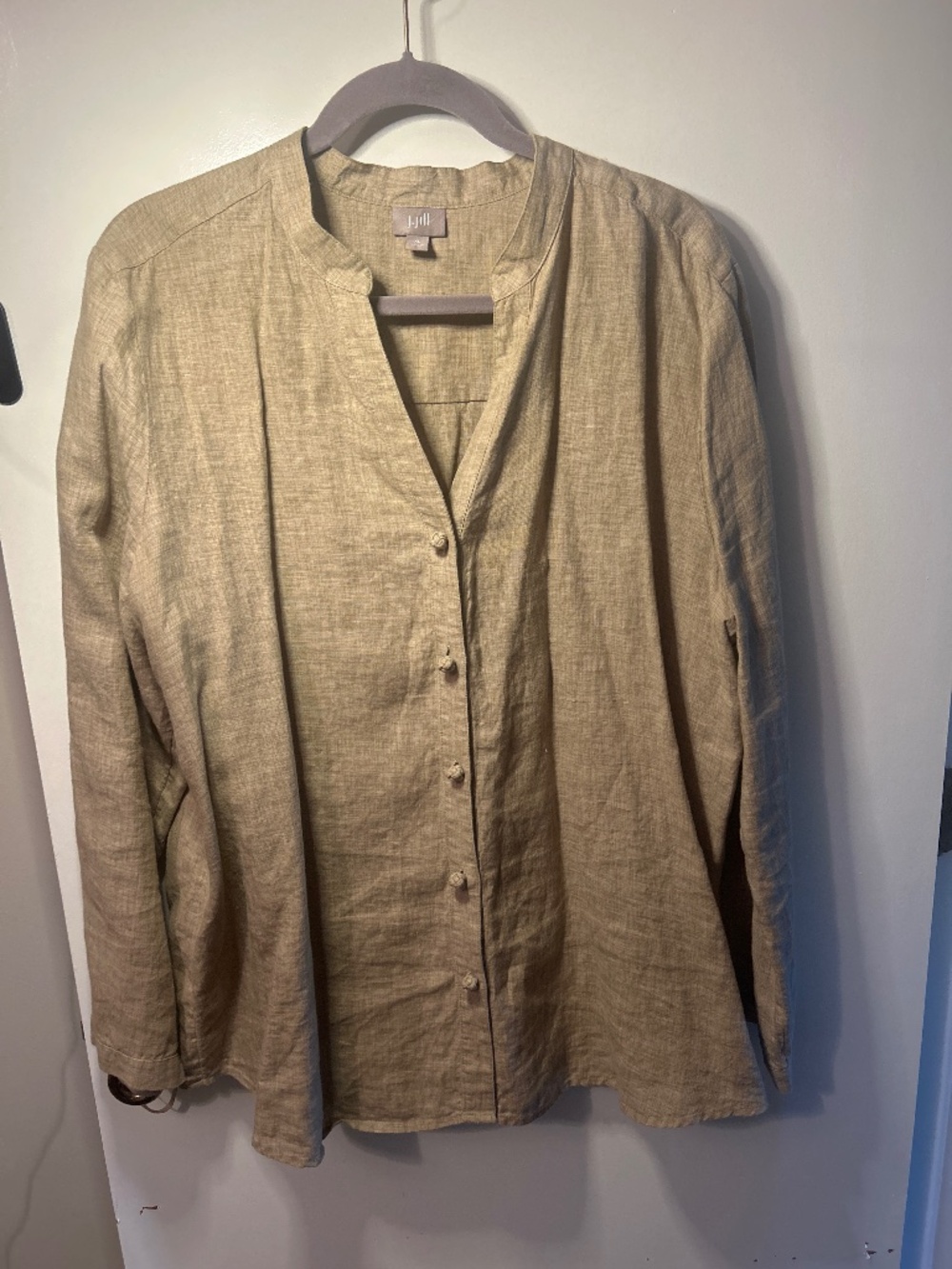 J Jill Linen Long Sleeve Button Up Shirt